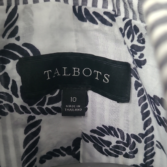 Talbots Black and White Striped Blazer - Picture 2 of 5